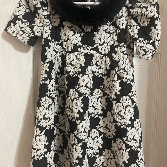 Janie and Jack Faux Fur Floral Jacquard Dress - Picture 4 of 8